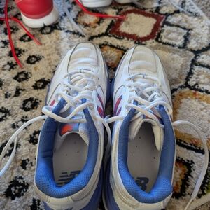 New Balance White and Blue Athletic Shoes